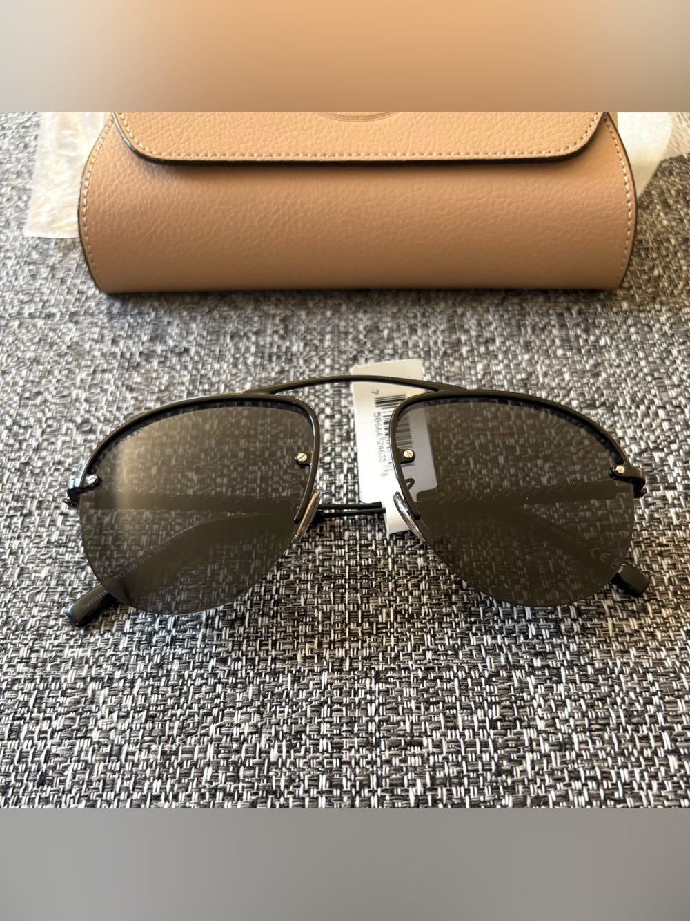 Tod's Black Frameless Aviator Sunglasses with Dark Lenses